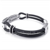 Men's Titanium Rubber Cable Bracelet