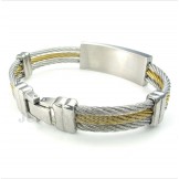 Men's Titanium Cross Cable Bracelet