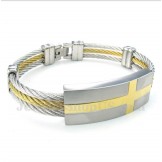 Men's Titanium Cross Cable Bracelet
