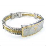 Men's Titanium Cable Bible Verse Bracelet