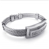 Men's Titanium Diamond Cable Bracelet