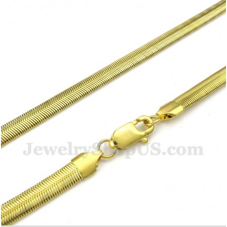 Men's 20 inch Titanium Gold Snake Necklace