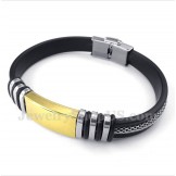 Men's Titanium Gold Rubber Bracelet