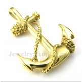 Men's Titanium Gold Anchor Pendant with Free Chain