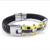 Men's Titanium Carbon Fiber Leather Bracelet