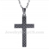 Men's Titanium Casted Chain Cross Pendant with Free Chain