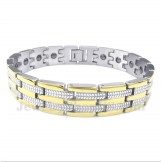 Men's Titanium Gold Magnet Bracelet