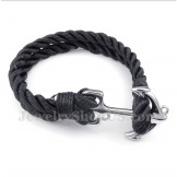 Men's Titanium Anchor Cotton Rope Bracelet