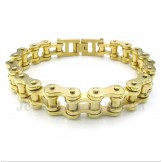 Men's Titanium Gold Bicycle Chain Bracelet