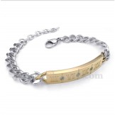 Men's Titanium Roman Numerals Diamond Bracelet