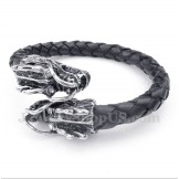 Men's Chinese Dragon Head Leather Bracelet