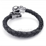 Men's Chinese Dragon Head Leather Bracelet