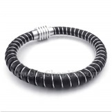 Men's Cable Leather Bracelet