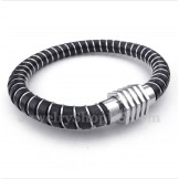 Men's Cable Leather Bracelet