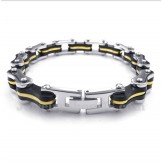 Men's Titanium Bicycle Chain Rubber Bracelet