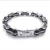 Men's Titanium Bicycle Chain Rubber Bracelet