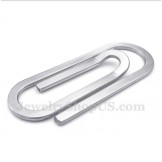 Men's Titanium Paper Clip Pendant with Free Chain