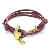 Men's Leather Anchor Titanium Bracelet