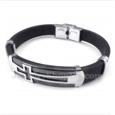Men's Titanium Rubber Cross Bracelet