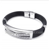 Men's Titanium Rubber Greek Meander Pattern Bracelet