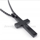 Men's Titanium Black Cross Pendant with Free Chain