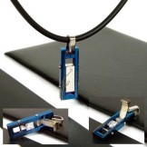 Man Changeable Strip Gemstone Titanium Steel necklace