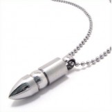 Noble Man Solid Bullet Titanium Steel Necklace -New-
