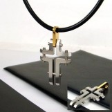 Unique Man Cross Titanium steel necklace-new