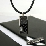 Unique Man Gemstone Titanium Steel Necklace gift-new