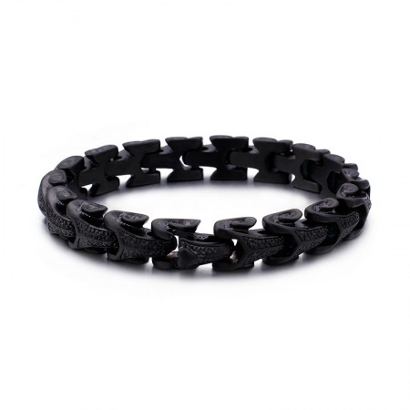 Black men's titanium bracelet dragon scale pattern