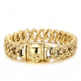  Vintage Electroplated multi-color skull titanium bracelet for men