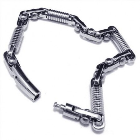 Men's Boy's Silver 316L Pure Titanium Charm Bracelet 11574