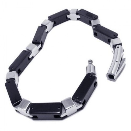 Men's Boy's Silver Pure Titanium Chain Charm Bracelet 15336