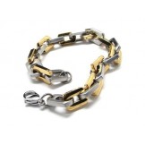 Mens Boys Golden Silver Pure Titanium Charm Bracelet