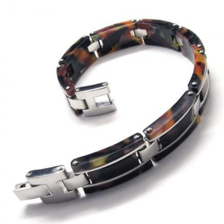 Men's Boys Pure Titanium Rubber Bracelet Charm Bangle 08100