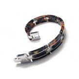 Men's Boys Pure Titanium Rubber Bracelet Charm Bangle