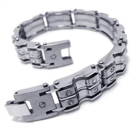 Mens Boys Silver Charm Pure Titanium Bracelet Bangle 15333