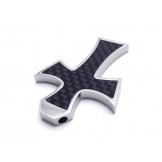 Men Black Silver Pure Titanium Cross Pendant Necklace