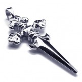 Men's Boys Pure Titanium Cross Sword Pendant Necklace