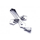 Mens Silver Pure Titanium Cross Necklace Pendant (New)