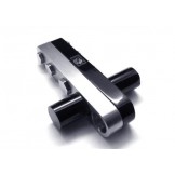 Men Black Silver Pure Titanium Cross Pendant Necklace