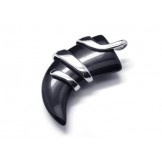 Men's Pure Titanium Onyx Spear Pendant Necklace Chain