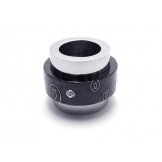 Black Silver Pure Titanium Rings Pendant Necklace (New)
