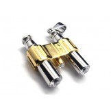 Golden Silver Pure Titanium Binocle Pendant Necklace