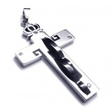 Crown Cross Titaanium Pendant - Free Chian