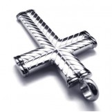 Cross Grain Mens Titanium Pendant - Free Chian