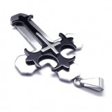 Fashion Mens Titanium Cross Pendant - Free Chian