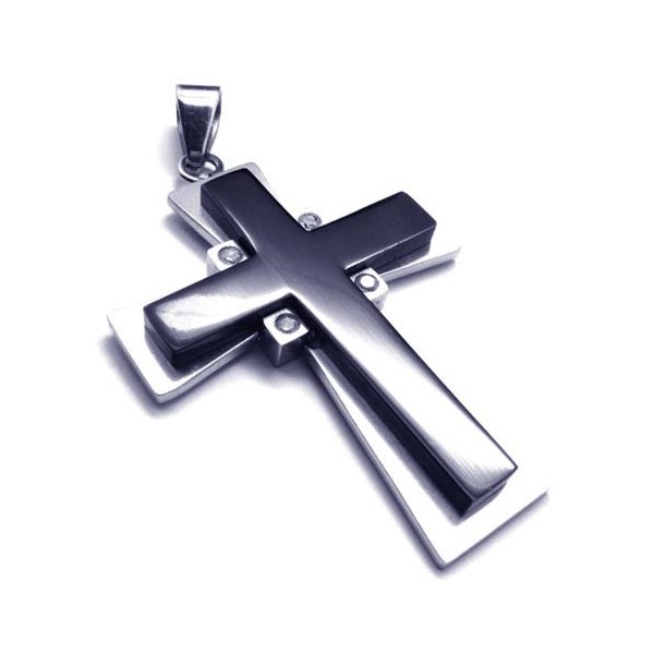 New Style Black Cross Titanium Pendant - Free Chian - Titanium Jewelry Shop