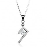 Simple And Stylish Silver Titanium Pendant - Free Chain