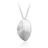 Simple Mens Leaf-shaped Titanium Pendant - Free Chain